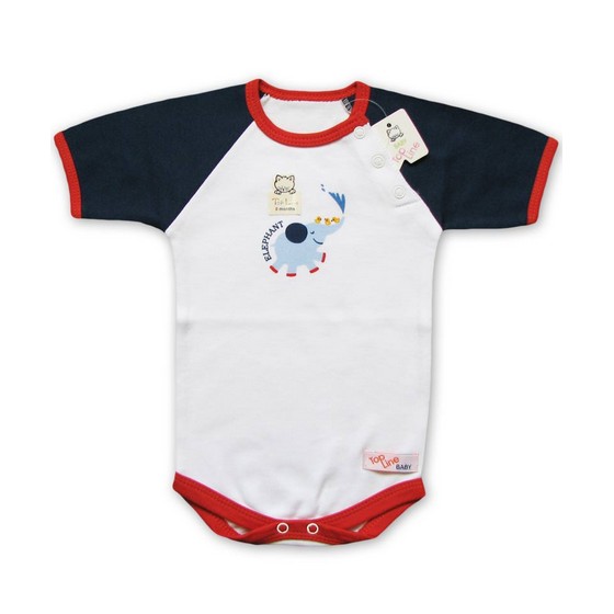Baby Short Sleeves Button Knobbed 