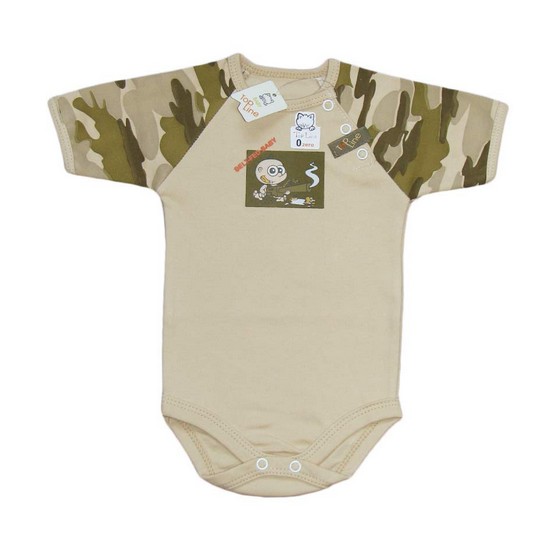 Baby Short Sleeves Button Knobbed 